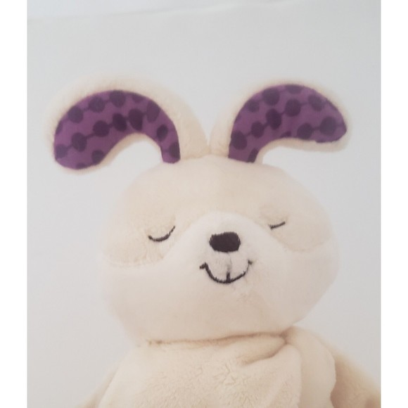 B Baby Bunny Rabbit Cream Orange Blue Lovey Security Blanket Plush Crinkle - Picture 5 of 10